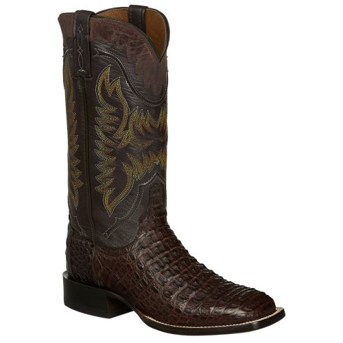 Mens Red Alligator Tail Print Leather Cowboy Boots Square Toe – Cowboy Boot  Pro
