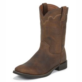 RUGGED TAN COW SQUARE TOE BOOTS 3904