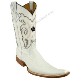 Bronco Boots Men s White Lizard Long Square Toe