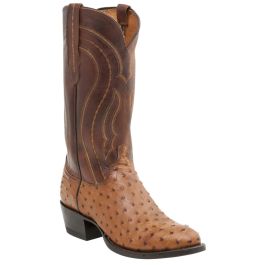Lucchese M1606 Men's Tan Burnished Full Quill Ostrich Lucchese M1606 Men's Tan Burnished Full Quill Ostrich