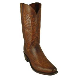 Lucchese N9581 Men's Barnwood Smooth Ostrich Narrow Square