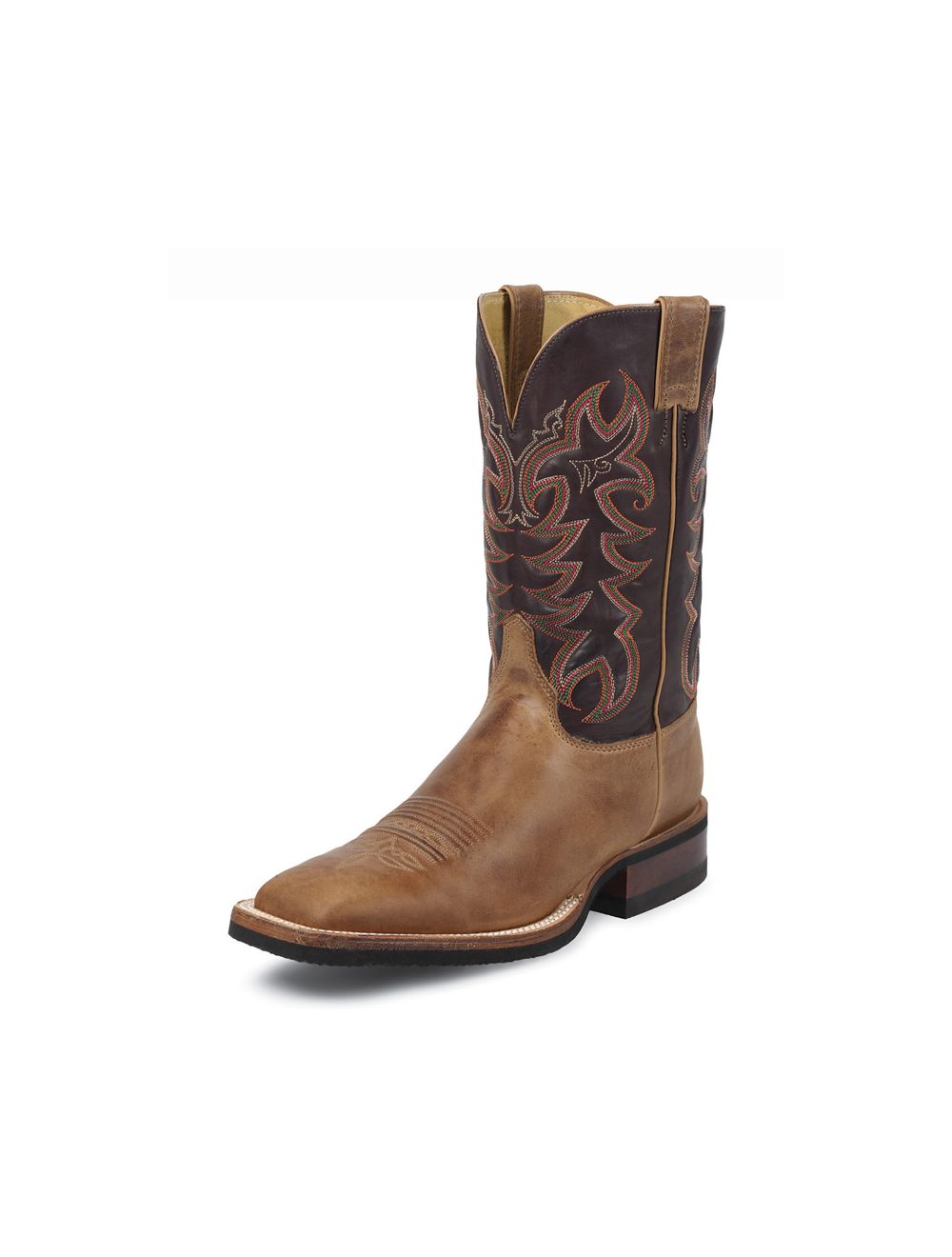 Justin 7051 Men's Tan Cowhide Square Toe Cowboy Boots