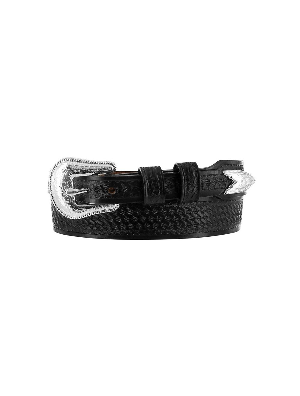 Bke Double Cross Leather Belt - Black 36, Men's