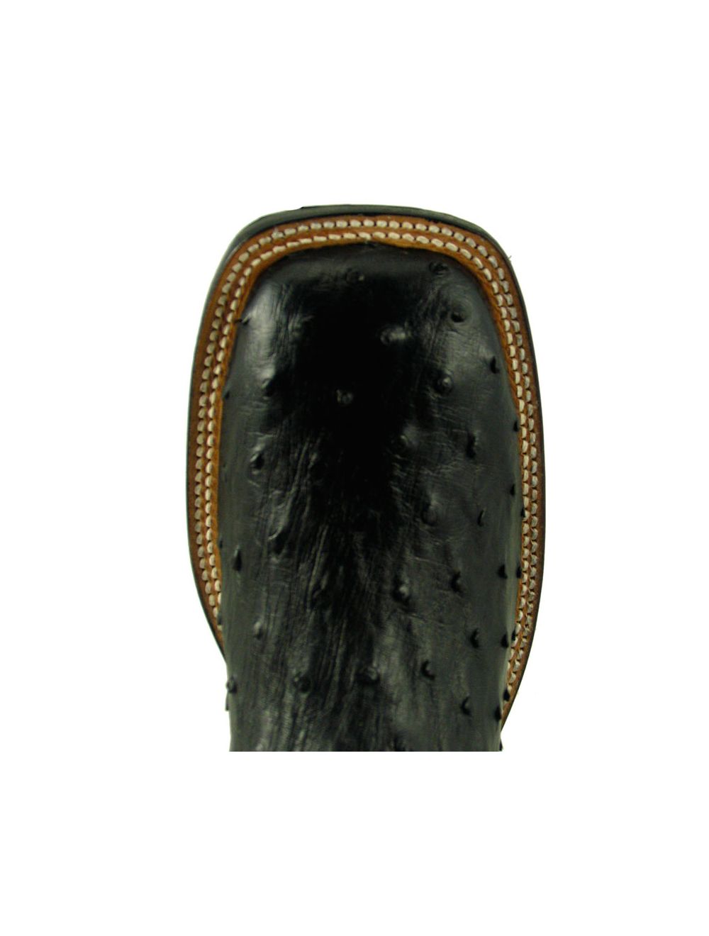 TONY LAMA MEN'S BLACK FULL QUILL OSTRICH WIDE SQUARE TOE