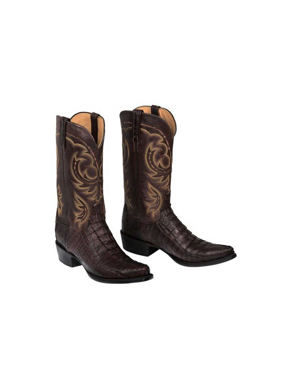 Lucchese HL005 Men s Sienna Hornback Caiman Crocodile Tail Snip Toe Boots