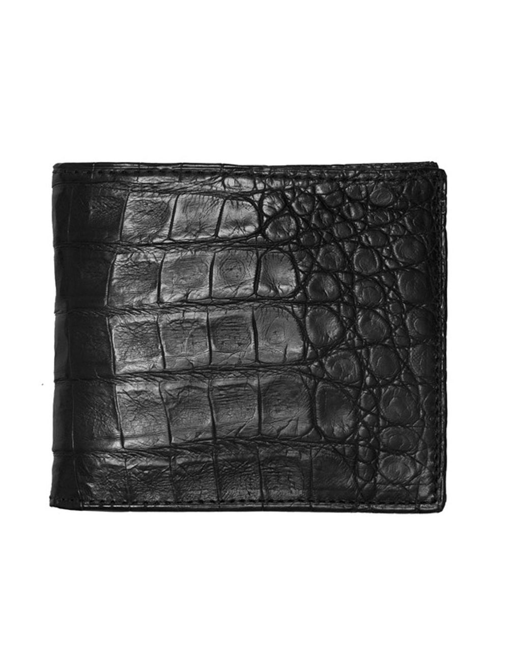 Lucchese Black Genuine Crocodile Hipster Wallets