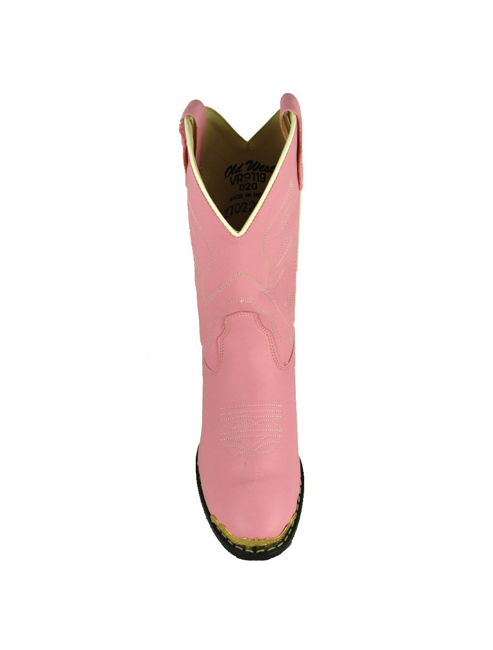 Old West Kids' Pink Round Toe Western Boot VR9119