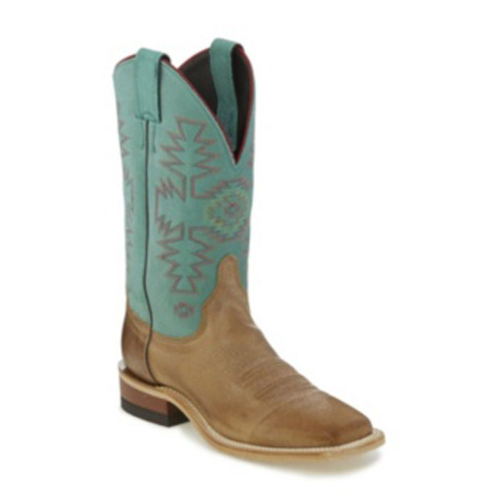 Justin Women’s Tan Leather Square Toe Western Boots