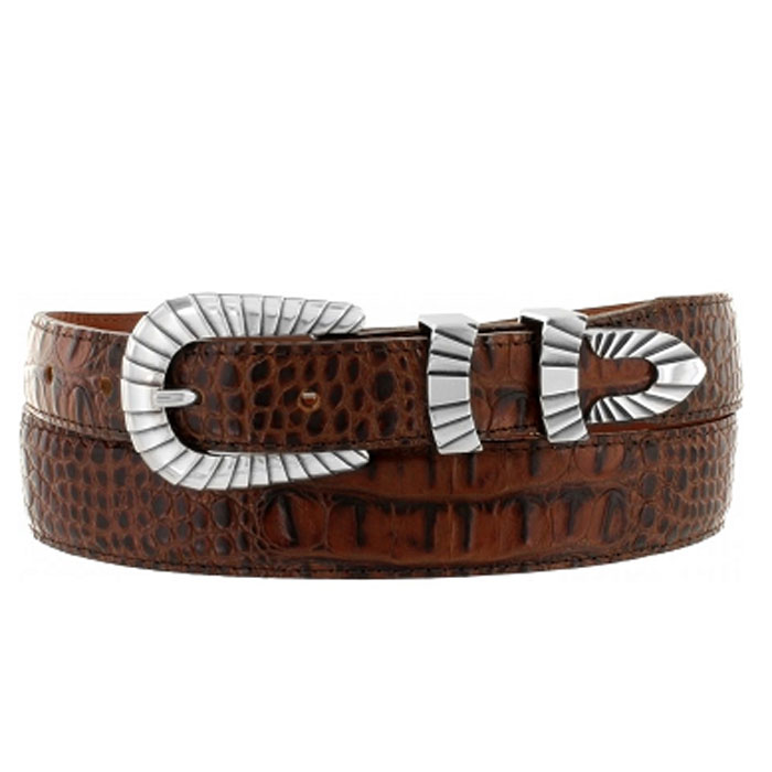 Justin Brown Crocodile Print 1 3/8” Tapered down to 1” Belt 