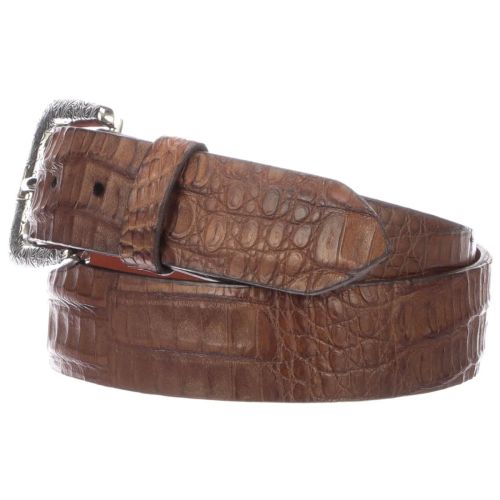 CAIMAN CROCODILE Belt, Nicotine