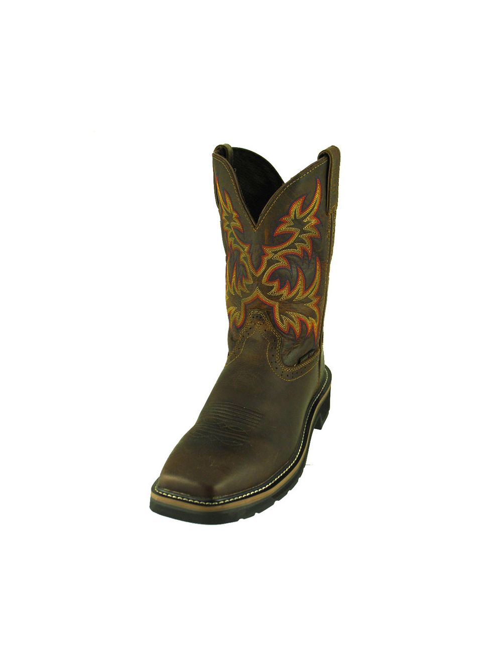 JUSTIN MEN\u0027S RUGGED TAN COWHIDE SQUARE STEEL TOE WORK BOOT