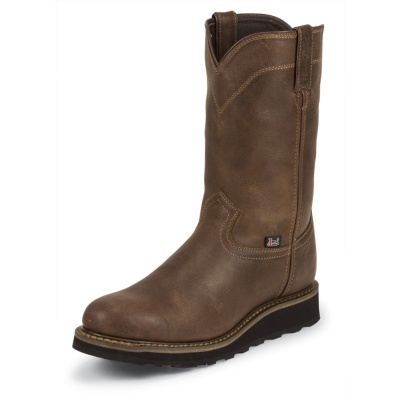 JUSTIN MEN'S ROUND TOE WORK BOOT