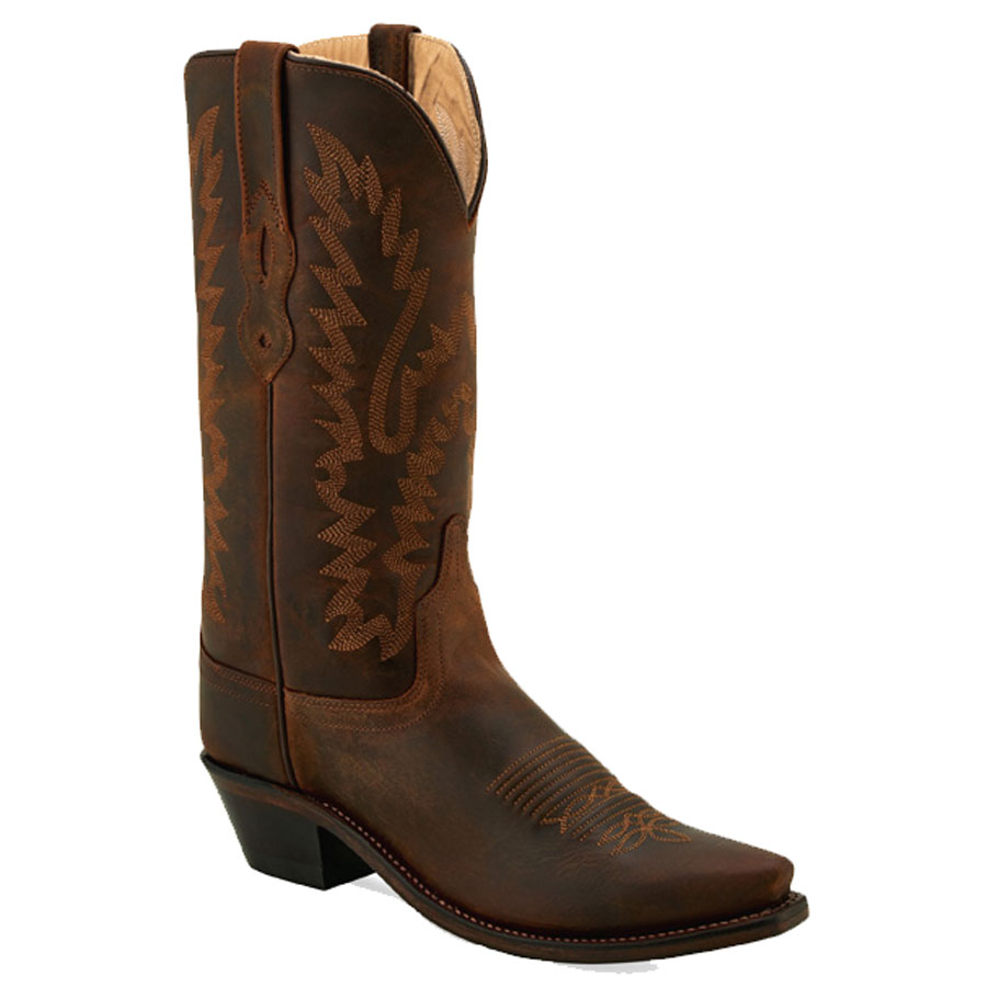 Old West Women's Brown Snip Toe Western Boots 