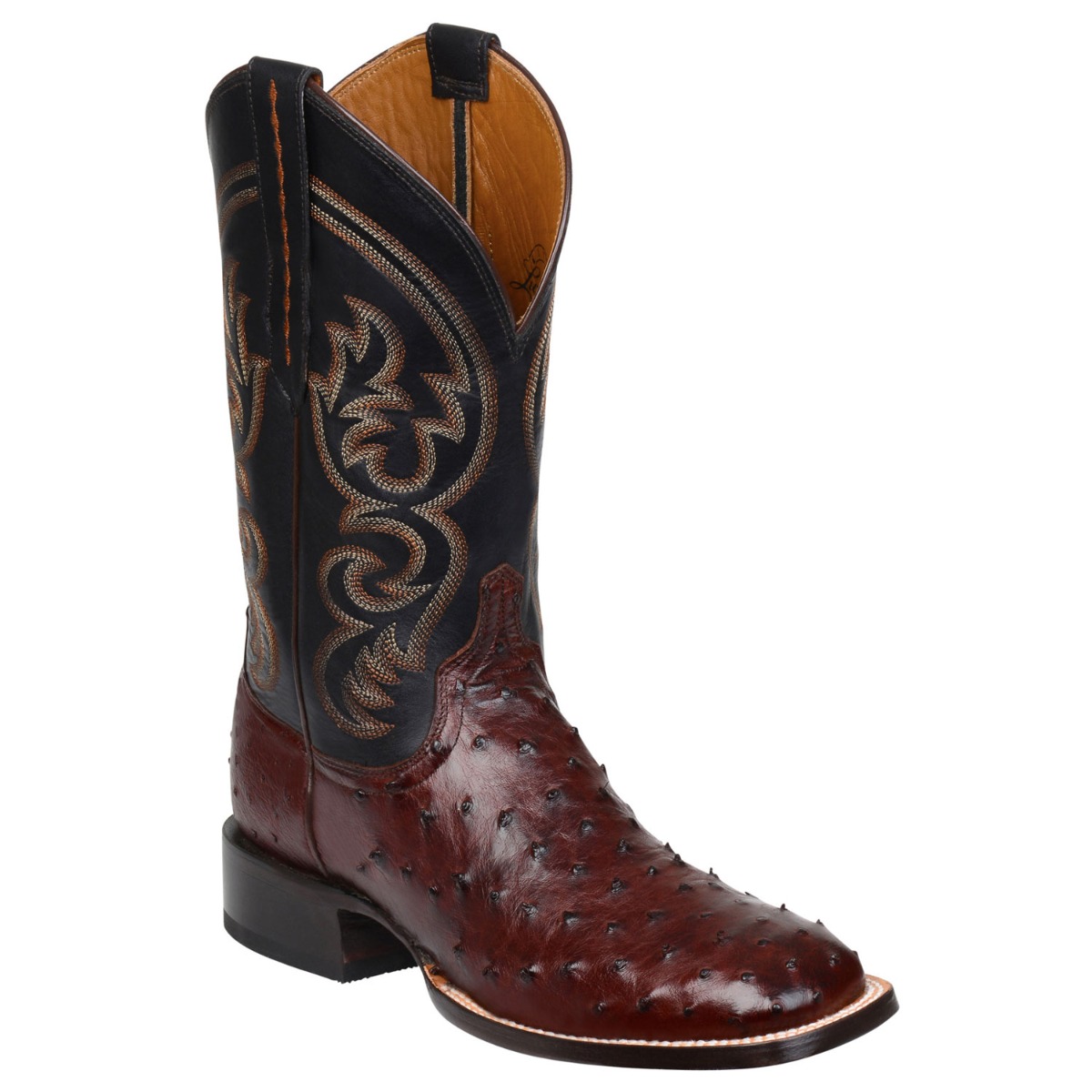 Lucchese Men’s Sienna Full Quill Ostrich Square Toe Cowboy Boots