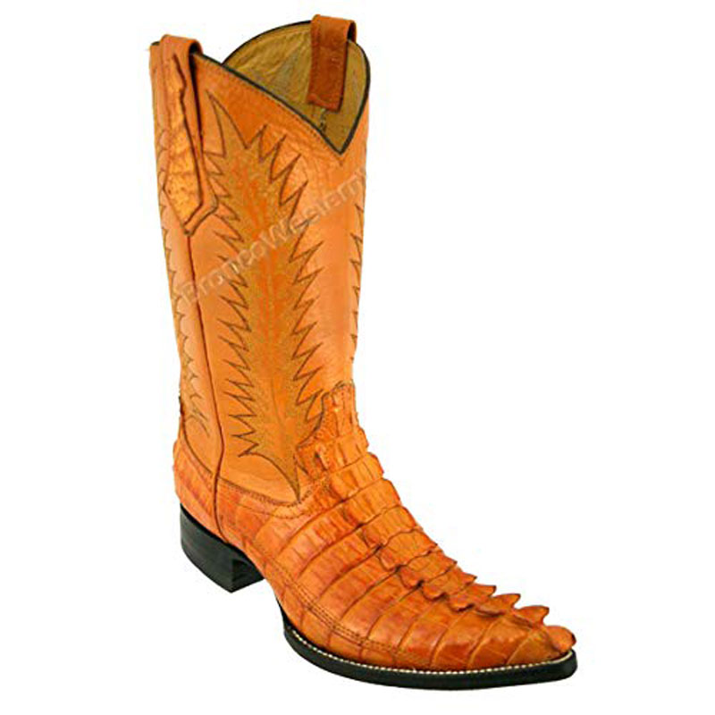 Bronco Men's Mango Nile Crocodile Tail Pointed Toe Cowboy Boots