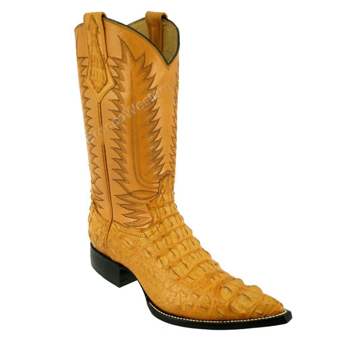 Bronco Men's Mango Nile Crocodile Hornback Pointed Toe Boots
