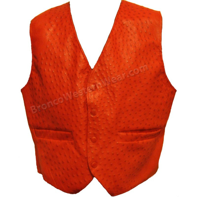 Red Full Quill Ostrich Vest