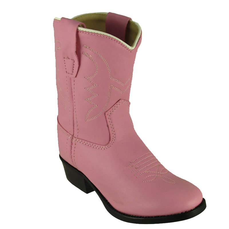 Old West Toddlers' Pink Round Toe Western Boot